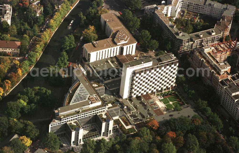 Berlin from the bird's eye view: High-rise building of the hotel complex InterContinental Budapester Strasse in the district Tiergarten in Berlin