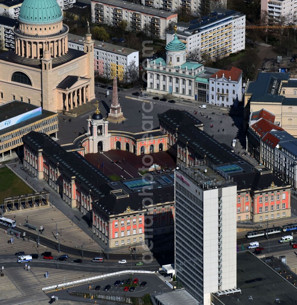 Potsdam from the bird's eye view: View of new construction of the parliament in Potsdam in Brandenburg