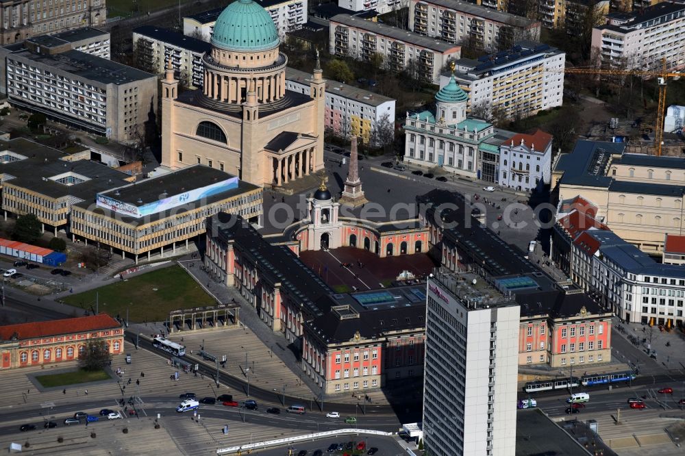 Aerial photograph Potsdam - View of new construction of the parliament in Potsdam in Brandenburg