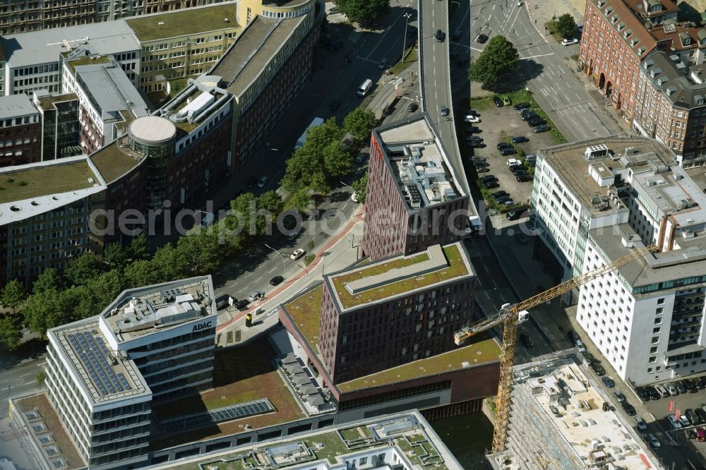 Aerial image Hamburg - High-rise building of the hotel complex RAMADA Hotel Hamburg City Center in Hamburg