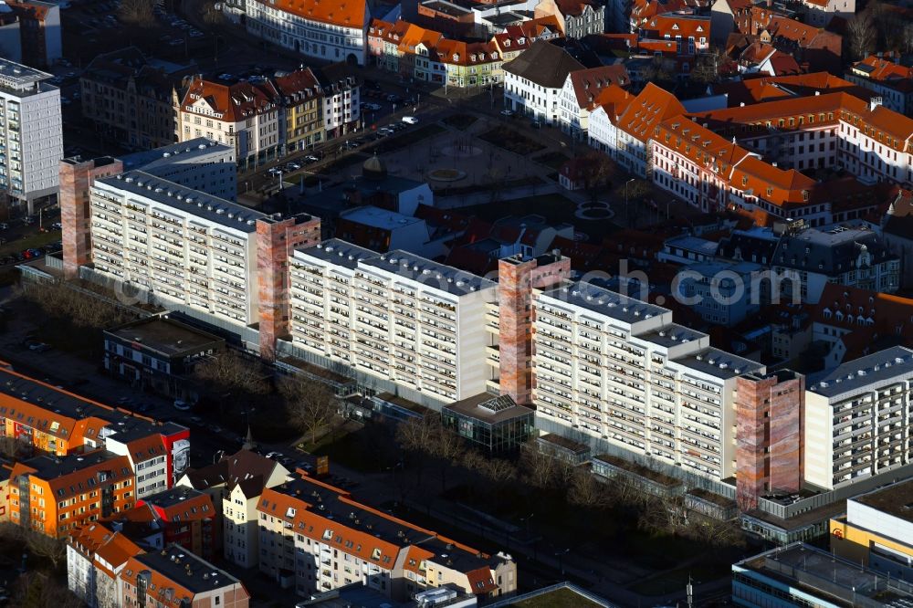 Aerial image Erfurt - High-rise building on Juri-Gagarin-Ring in Erfurt in the state Thuringia, Germany