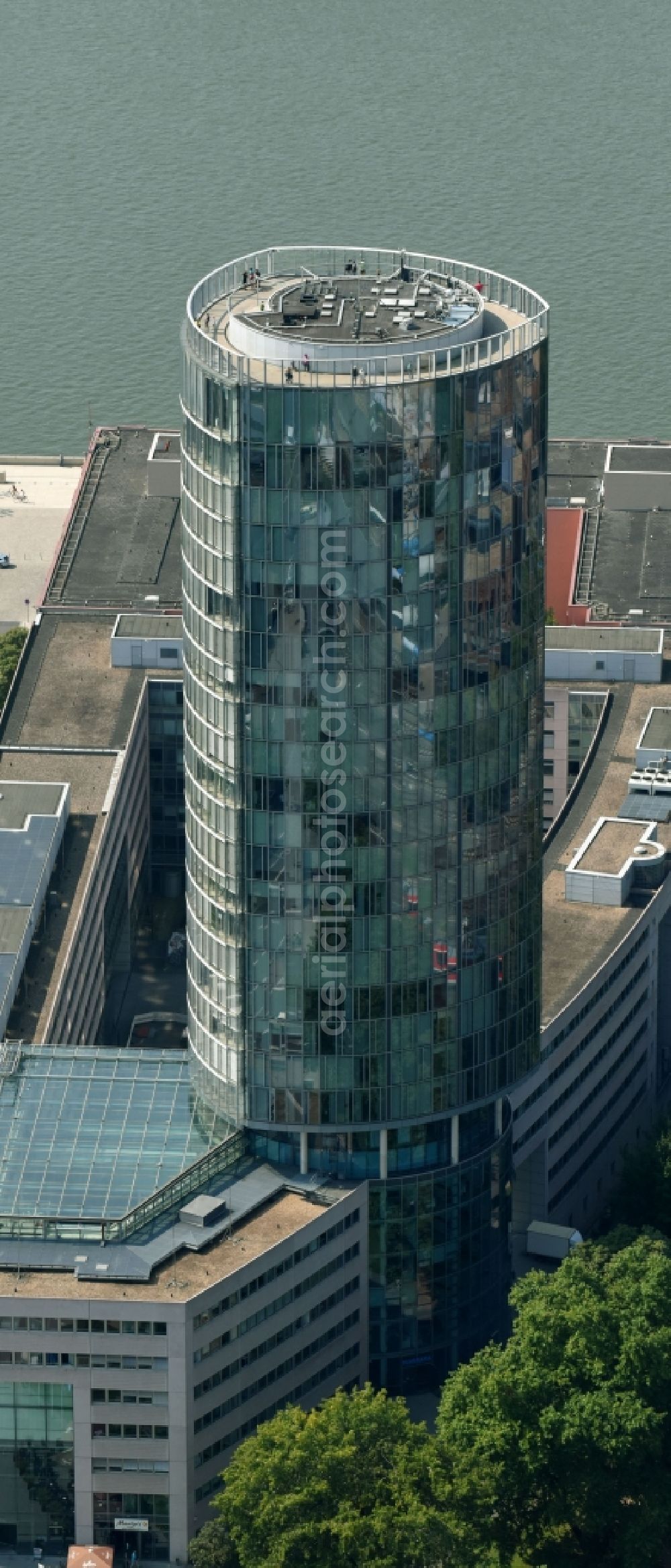 Köln from above - High-rise buildings KoelnTriangle on Ottoplatz in Cologne in the state North Rhine-Westphalia, Germany