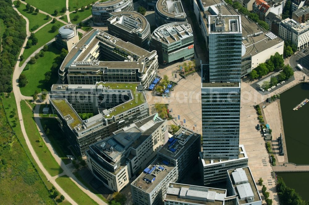 Aerial image Köln - High-rise buildings Koelnturm Im Mediapark in Cologne in the state North Rhine-Westphalia, Germany