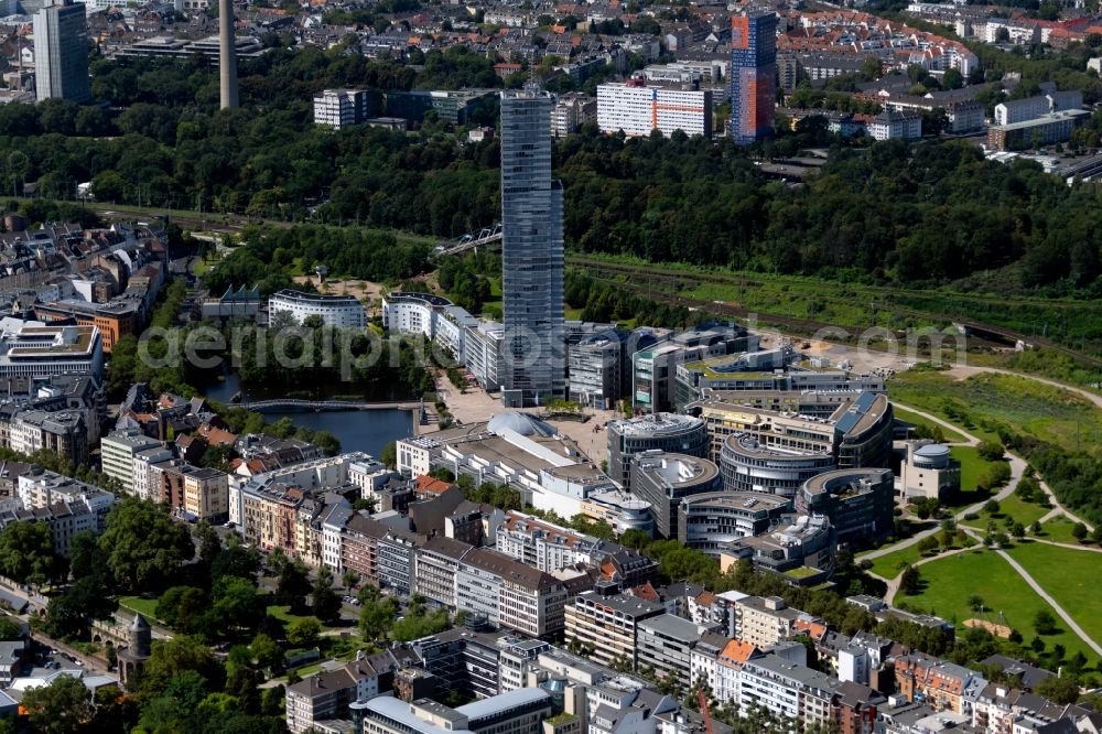 Aerial image Köln - High-rise buildings Koelnturm Im Mediapark in Cologne in the state North Rhine-Westphalia, Germany