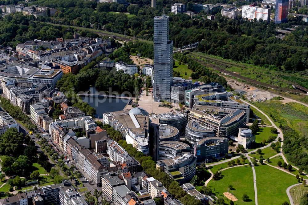 Köln from above - High-rise buildings Koelnturm Im Mediapark in Cologne in the state North Rhine-Westphalia, Germany