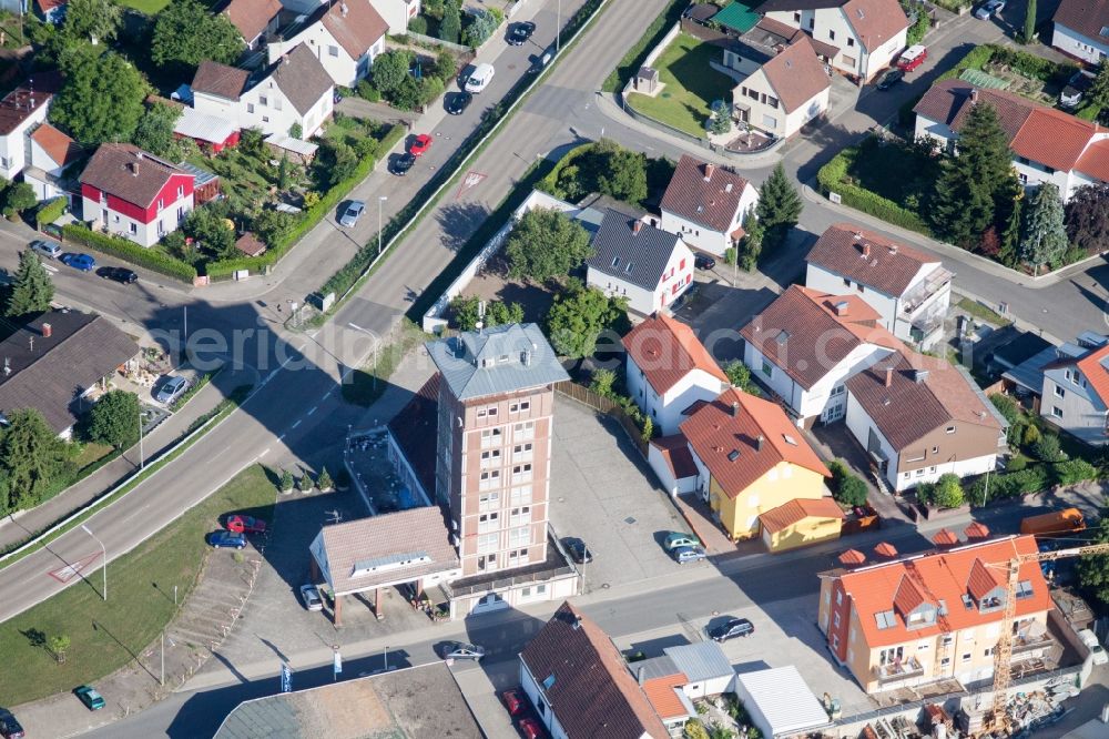 Jockgrim from the bird's eye view: High-rise building Ludovici in Jockgrim in the state Rhineland-Palatinate, Germany