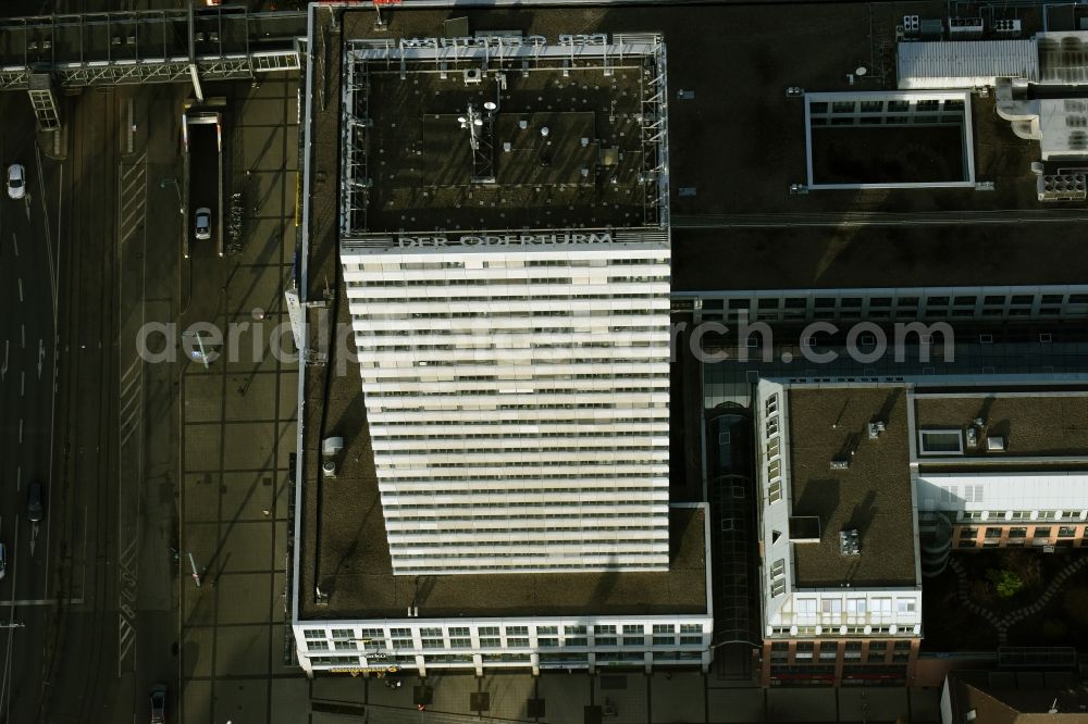 Aerial image Frankfurt (Oder) - High-rise buildings DER ODERTURM on Lenne Passagen in Frankfurt (Oder) in the state Brandenburg