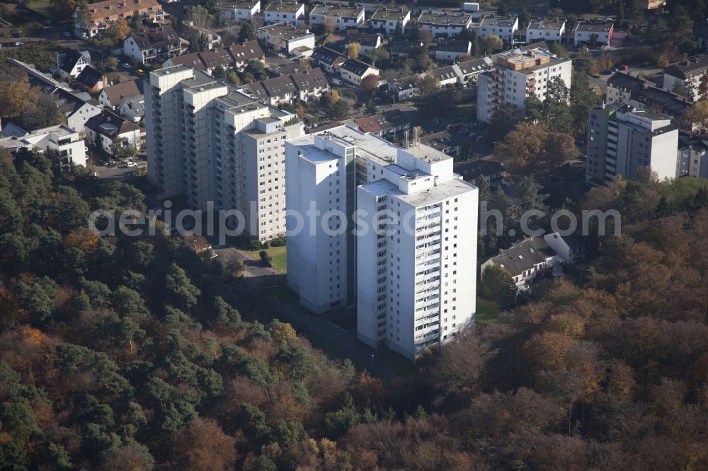 Aerial image Heusenstamm - High-rise buildings in the district Rembruecken in Heusenstamm in the state Hesse