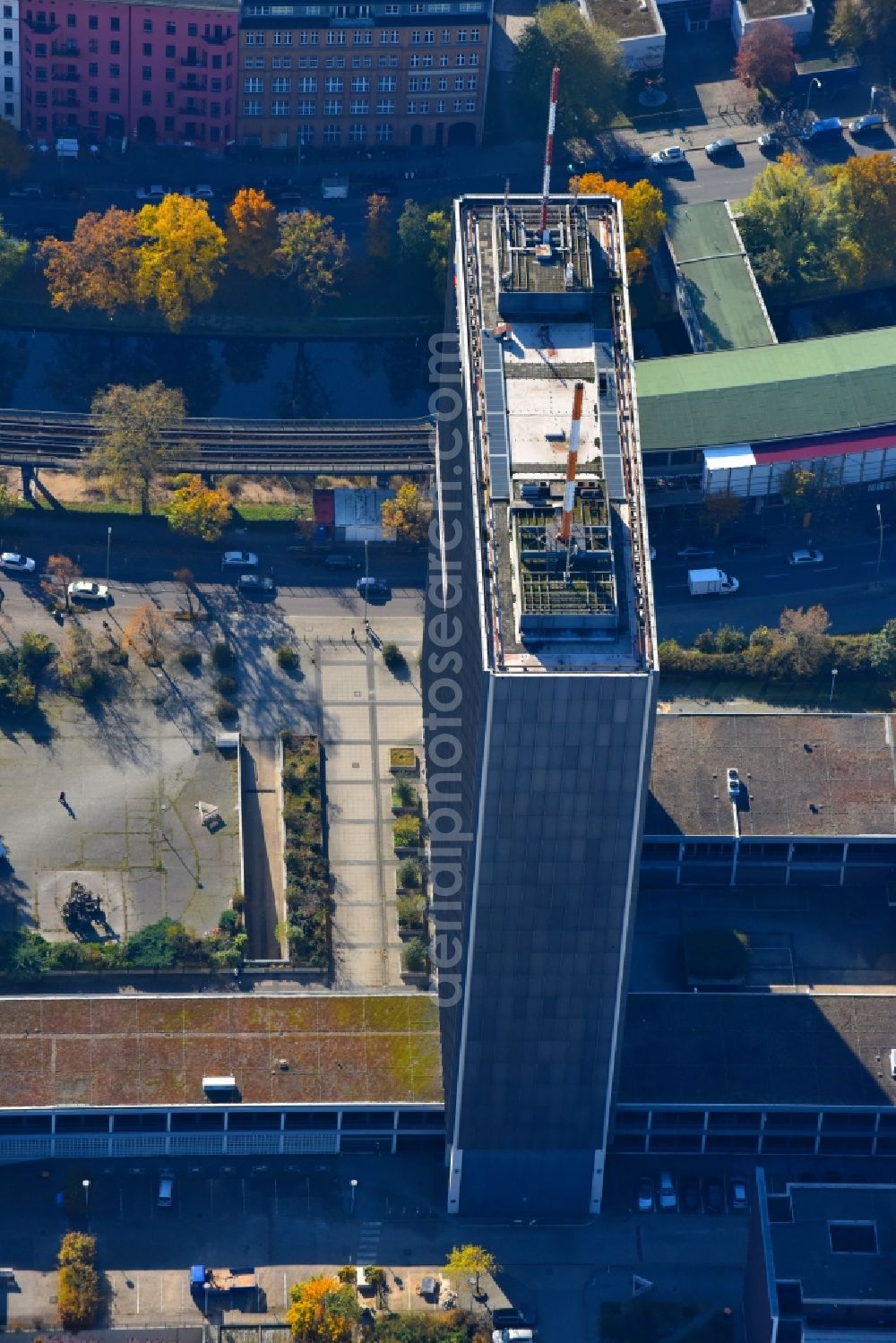 Berlin from above - High-rise buildings Postbank Finanzcenter Hallesches Ufer in Kreuzberg in Berlin, Germany