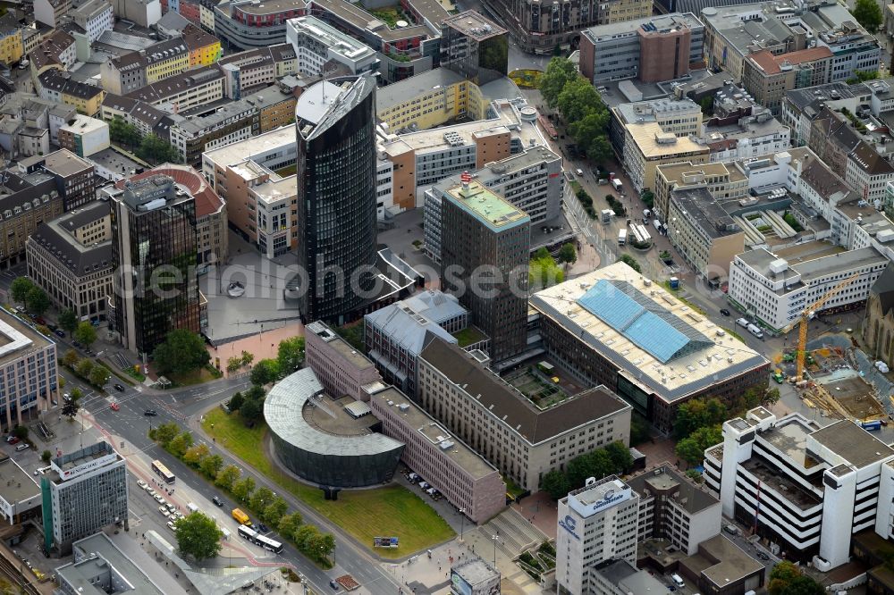 Aerial image Dortmund - High-rise buildings RWE Tower at the road Freistuhl in Dortmund in the state North Rhine-Westphalia