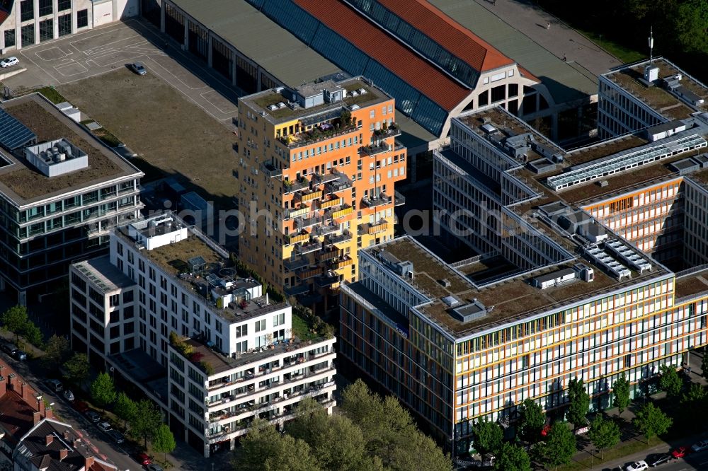 Aerial photograph München - High-rise building Steidle-Wohnturm on Hans-Duerrmeier-Weg in the district Schwanthalerhoehe in Munich in the state Bavaria, Germany