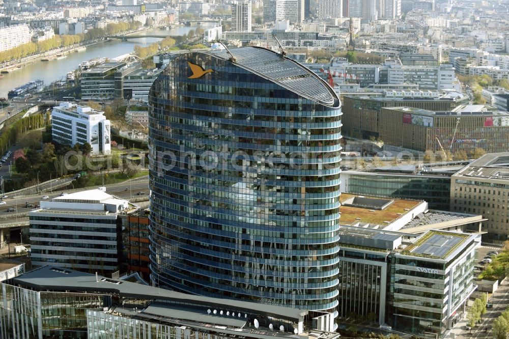 Paris from above - High-rise buildings Tour SEQUANA on Rue Henri Farman in Paris in Ile-de-France, France