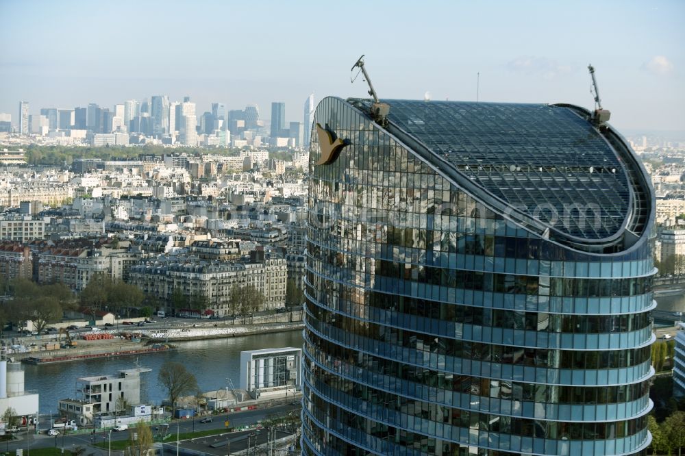 Paris Issy-les-Moulineaux from above - High-rise buildings Tour SEQUANA on Rue Henri Farman in Paris in Ile-de-France, France