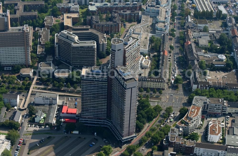 Köln from the bird's eye view: High-rise buildings Uni-Center Koeln on Luxemburger Strasse in Cologne in the state North Rhine-Westphalia, Germany