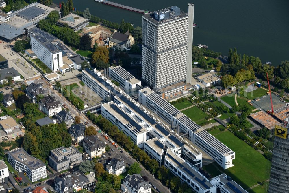 Bonn from above - High-rise buildings United Nations Conpus Bonn on Platz of Vereinten Nationen in the district Beuel in Bonn in the state North Rhine-Westphalia, Germany