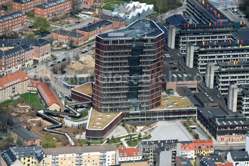 Kopenhagen from above - High-rise building of the university Kobenhavns Universitet Panum in Copenhagen in Region Hovedstaden, Denmark