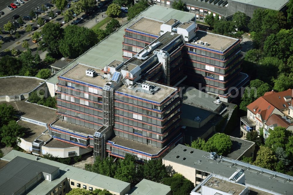 Aerial image Berlin - High-rise building of the university Technische Universitaet Berlin - Mathematikgebaeude on the Str. des 17. Juni in Berlin