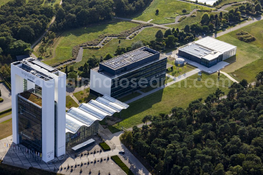 Venlo from above - High-rise building of the university Brightlands Campus Greenport Venlo, Villafloraweg on street Villafloraweg in Venlo, Limburg, Netherlands