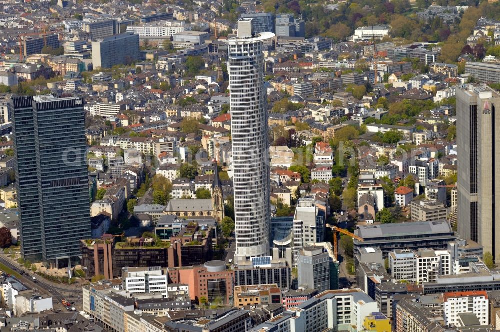 Frankfurt am Main from above - High-rise buildings Volksbank Tower in Frankfurt in the state Hesse