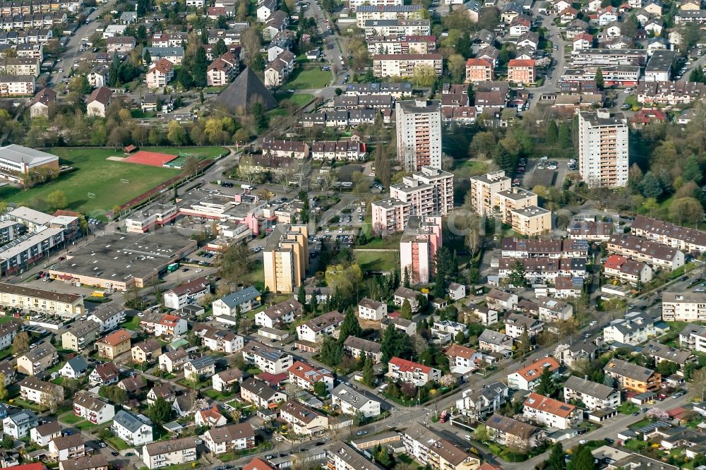 Aerial photograph Emmendingen - High-rise building in the residential area Emmendingen Sued in Emmendingen in the state Baden-Wuerttemberg, Germany