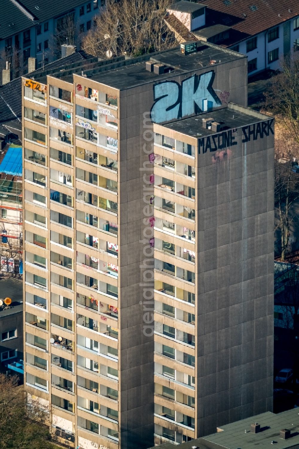 Aerial photograph Dortmund - High-rise building in the residential area an der Kiel street in Dortmund in the state North Rhine-Westphalia