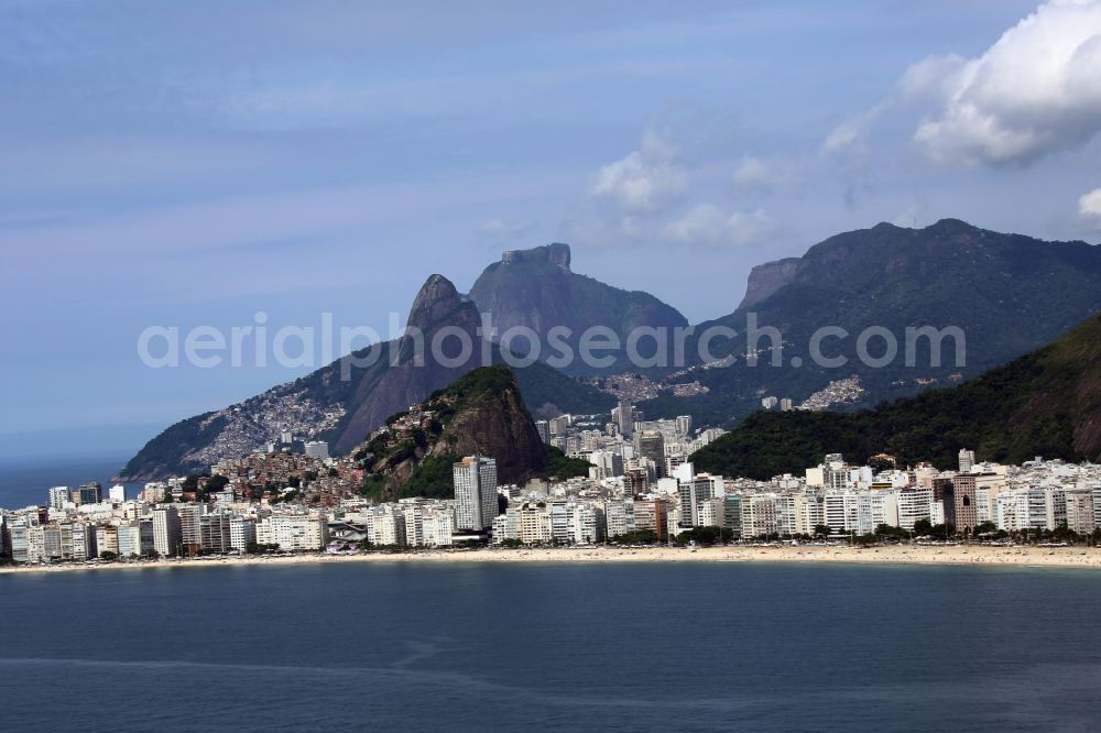 Rio de Janeiro from the bird's eye view: High-rise building in the residential area am Kuestenbereich in Rio de Janeiro in Rio de Janeiro, Brazil