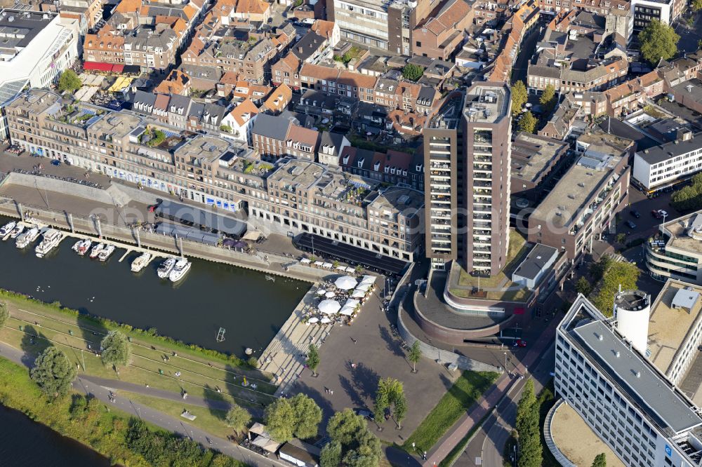 Venlo from above - High-rise building in the residential area on street Wijngaardstraat in Venlo in Limburg, Netherlands