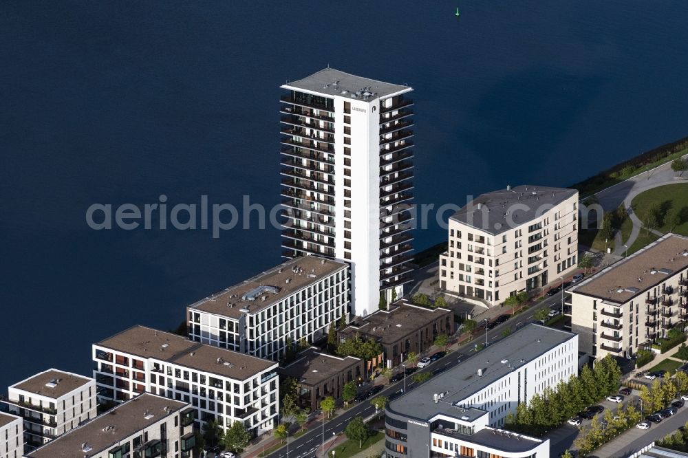 Aerial image Bremen - High-rise building in the residential area on Weser in Bremen, Germany