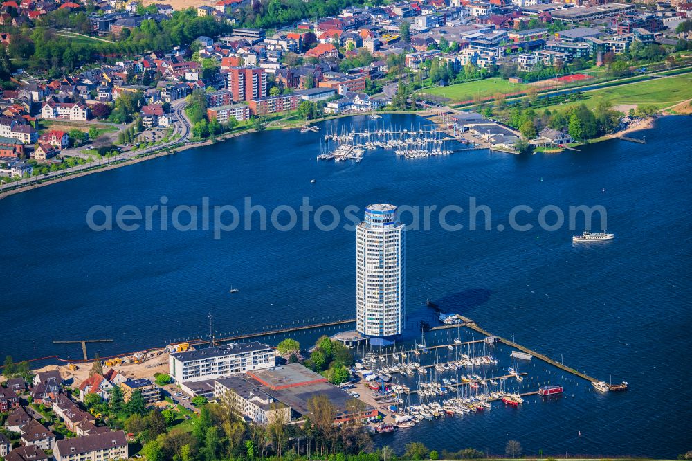 Aerial photograph Schleswig - High-rise building in the residential area Wikingturm on Wikingeck in the district Annettenhoeh in Schleswig in the state Schleswig-Holstein