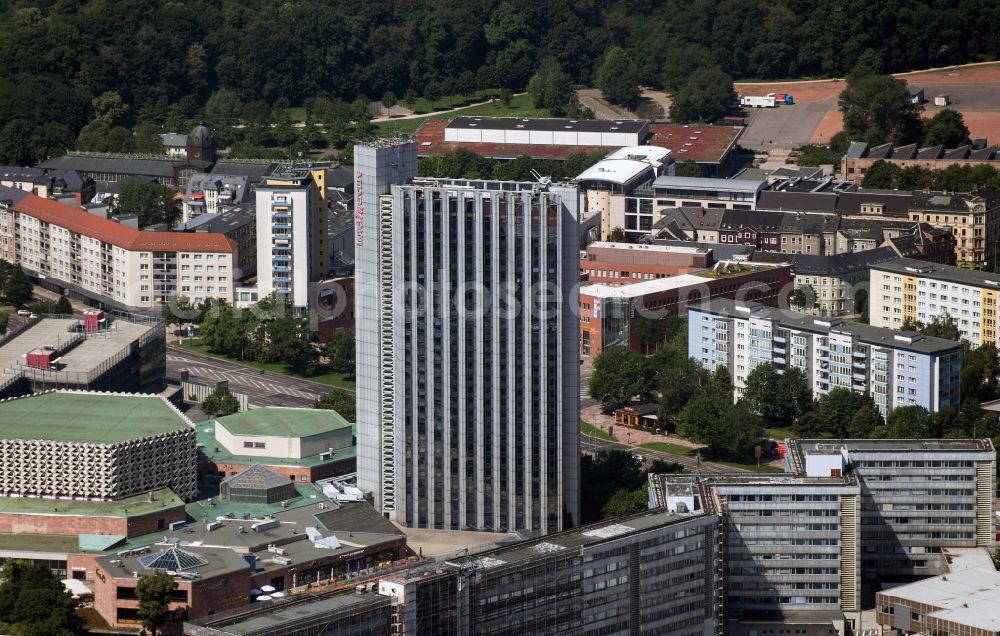 Chemnitz from above - High-rise hotel in Chemnitz in Saxony