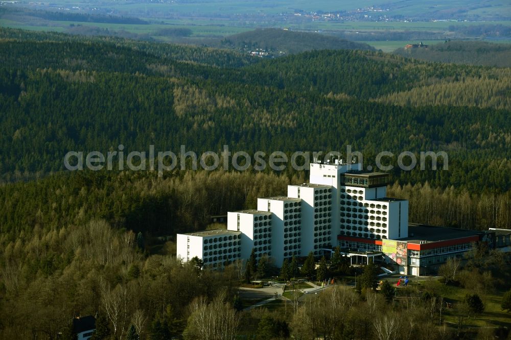 Aerial photograph Friedrichroda - High-rise building of the hotel complex Ahorn Berghotel in Friedrichroda in the state Thuringia, Germany