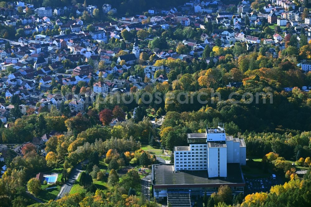 Aerial photograph Friedrichroda - High-rise building of the hotel complex Ahorn Berghotel in Friedrichroda in the Thuringian Forest in the state Thuringia, Germany