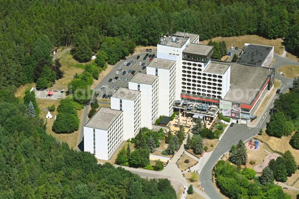 Aerial photograph Friedrichroda - High-rise building of the hotel complex Ahorn Berghotel in Friedrichroda in the Thuringian Forest in the state Thuringia, Germany