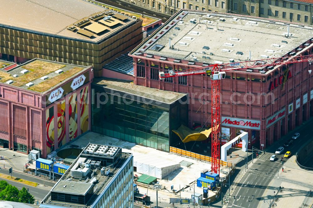 Berlin from above - High-rise construction site for a new residential and commercial building Alexander Capital Tower on street Alexanderstrasse - Otto-Braun-Strasse in the district Mitte in Berlin, Germany