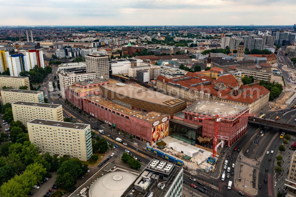 Berlin from above - High-rise construction site for a new residential and commercial building Alexander Capital Tower on street Alexanderstrasse - Otto-Braun-Strasse in the district Mitte in Berlin, Germany