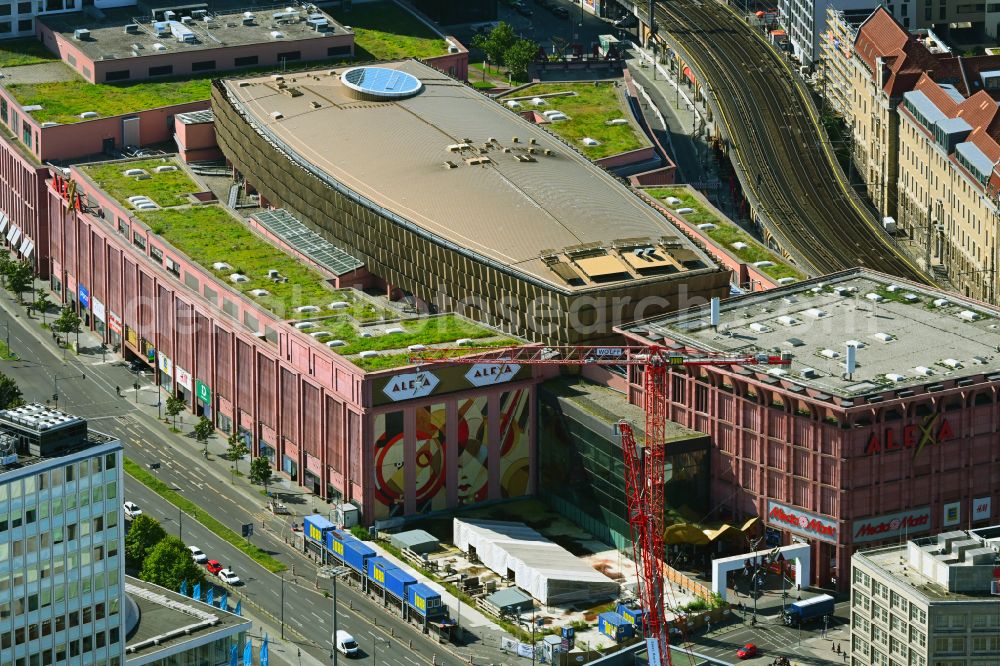 Berlin from above - High-rise construction site for a new residential and commercial building Alexander Capital Tower on street Alexanderstrasse - Otto-Braun-Strasse in the district Mitte in Berlin, Germany