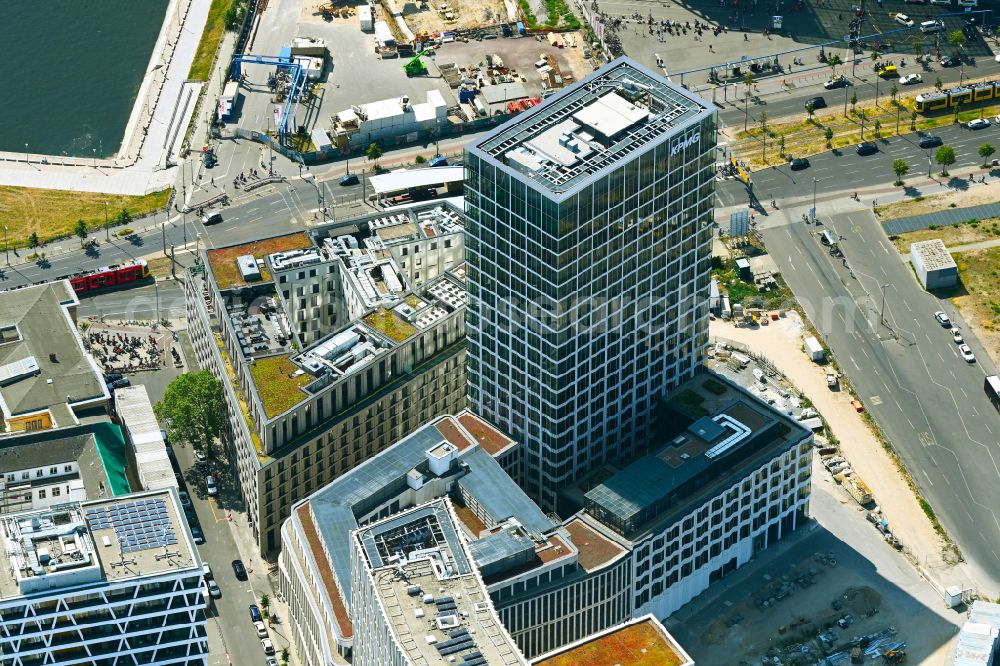 Aerial photograph Berlin - High-rise construction site for a new residential and commercial building on Heidestrasse in the district Moabit in Berlin, Germany