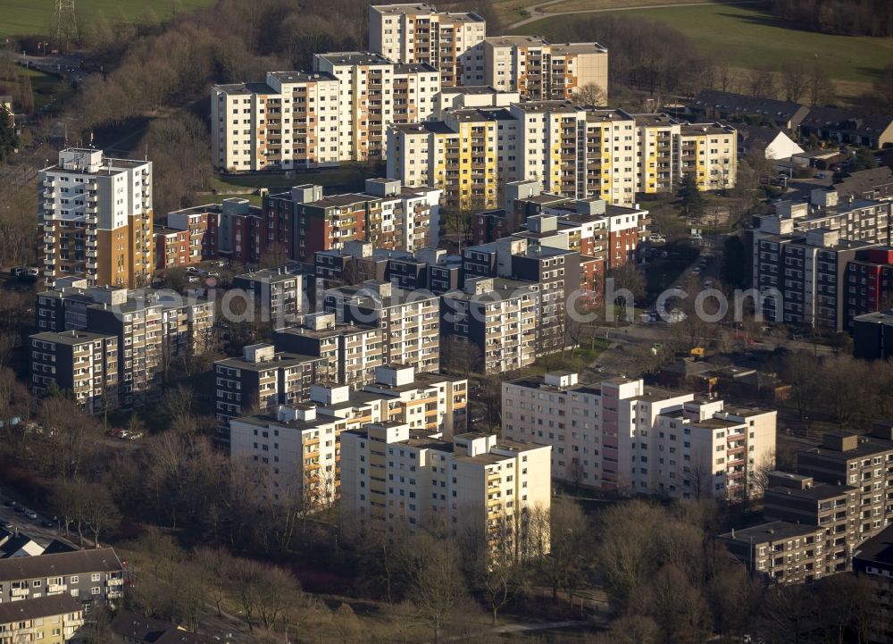 Essen from above - High-rise residential development in the district Horst on Bonhoefferweg in Essen in North Rhine-Westphalia