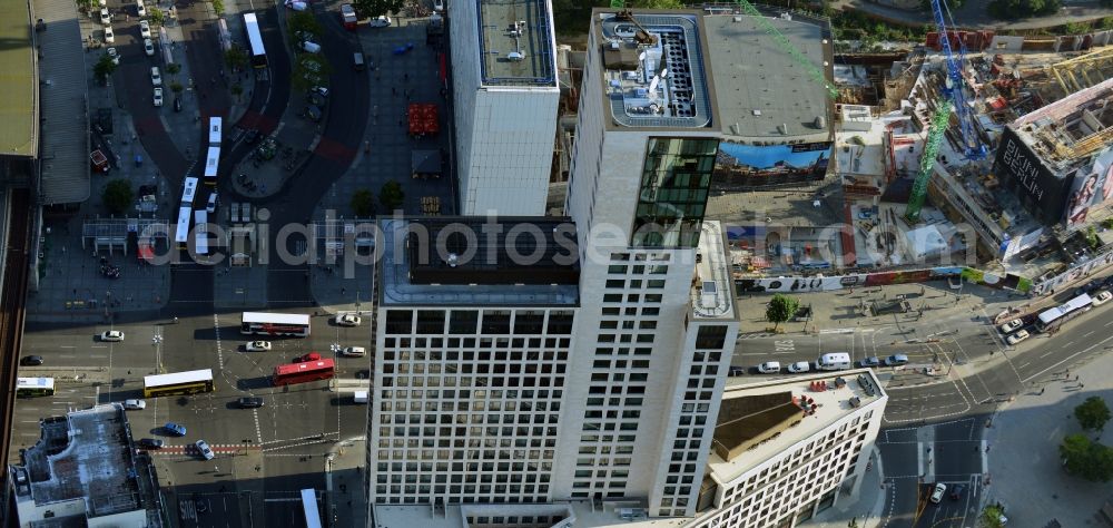 Aerial image Berlin - The newly constructed high-rise Zoofenster in the City West train station Charlottenburg ZOO