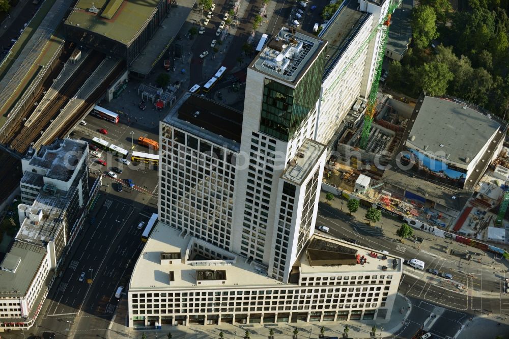 Berlin from the bird's eye view: The newly constructed high-rise Zoofenster in the City West train station Charlottenburg ZOO