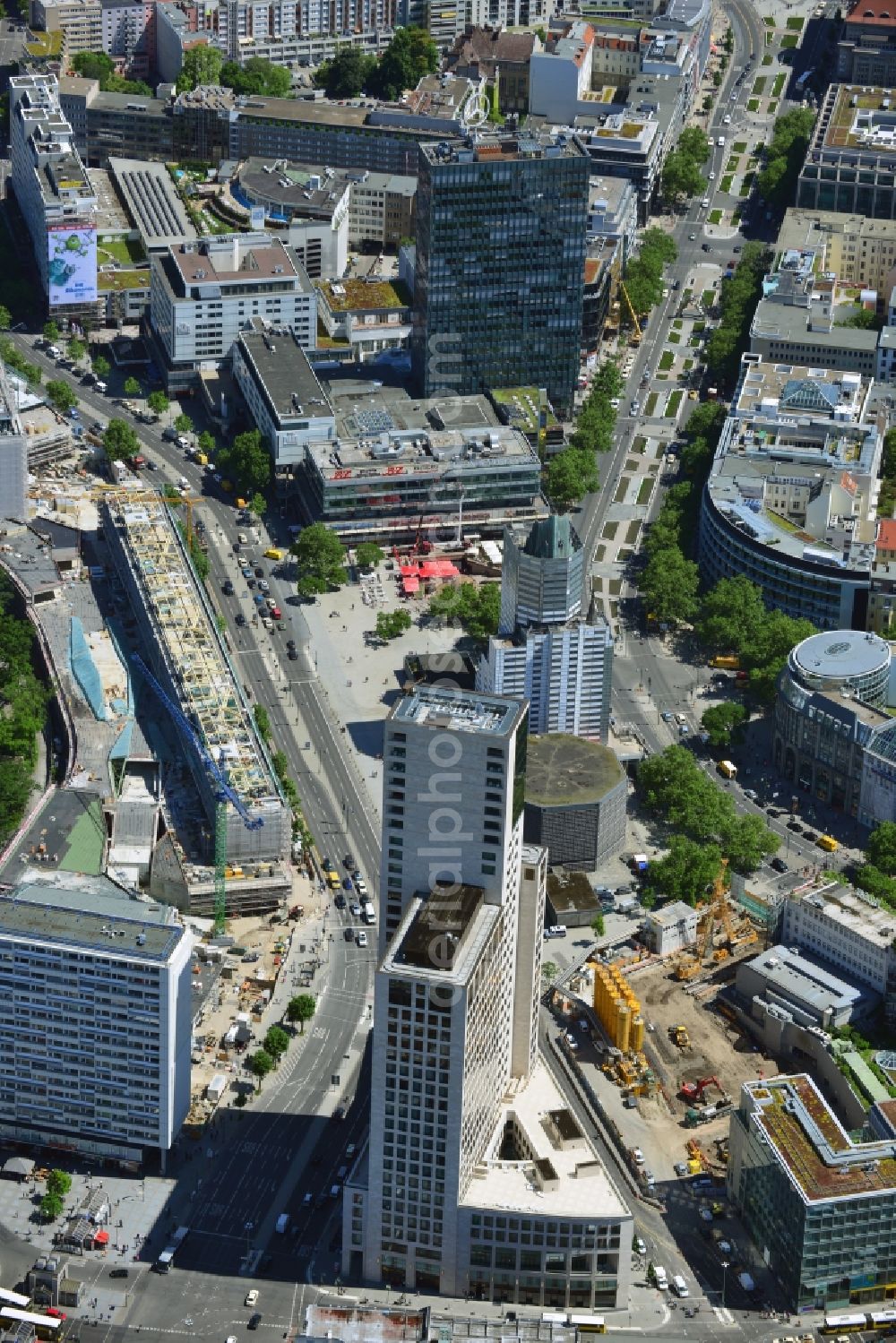 Berlin from the bird's eye view: The newly constructed high-rise Zoofenster in the City West train station Charlottenburg ZOO