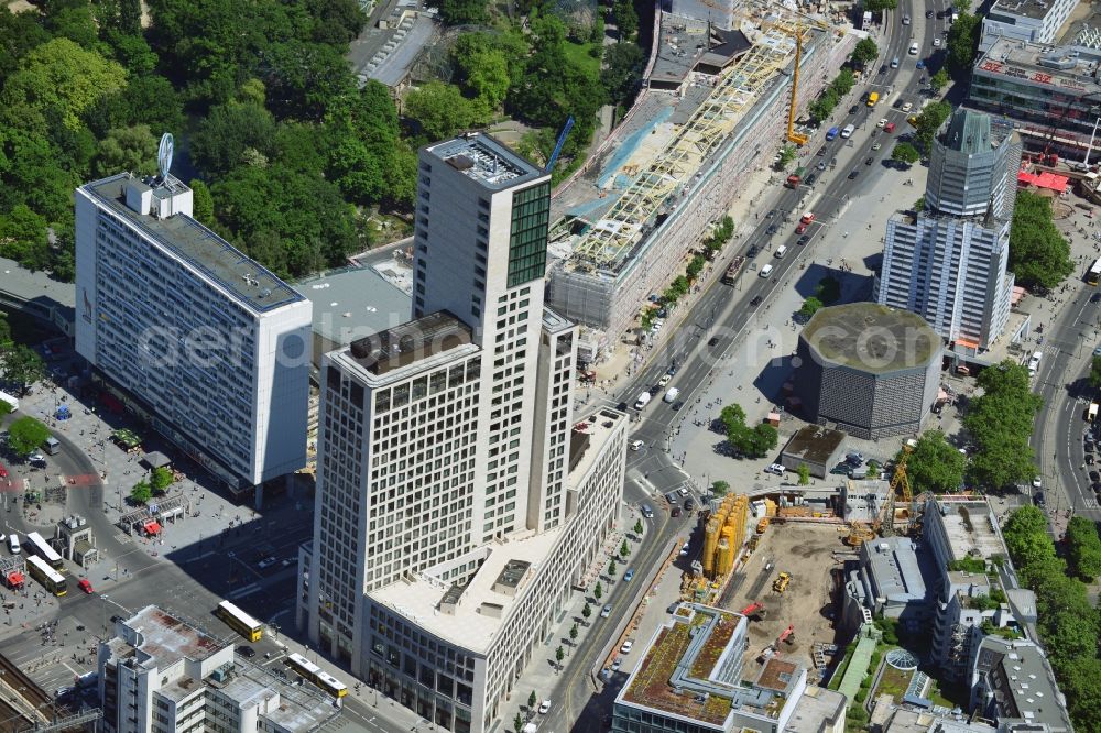 Berlin from above - The newly constructed high-rise Zoofenster in the City West train station Charlottenburg ZOO