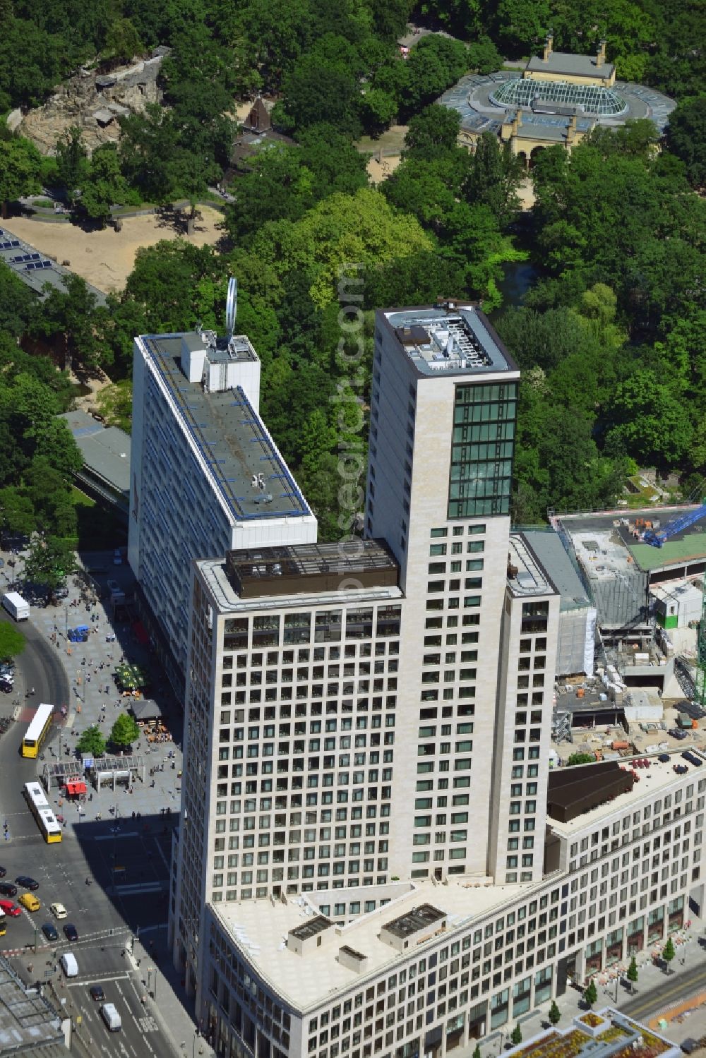 Berlin from the bird's eye view: The newly constructed high-rise Zoofenster in the City West train station Charlottenburg ZOO