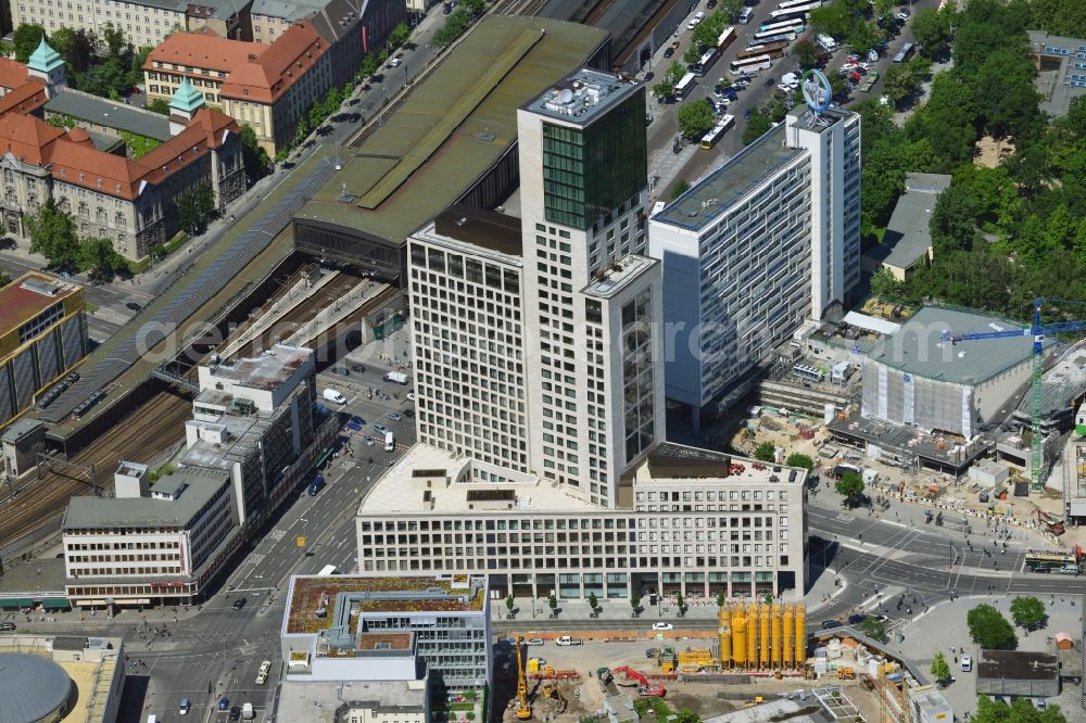 Aerial photograph Berlin - The newly constructed high-rise Zoofenster in the City West train station Charlottenburg ZOO