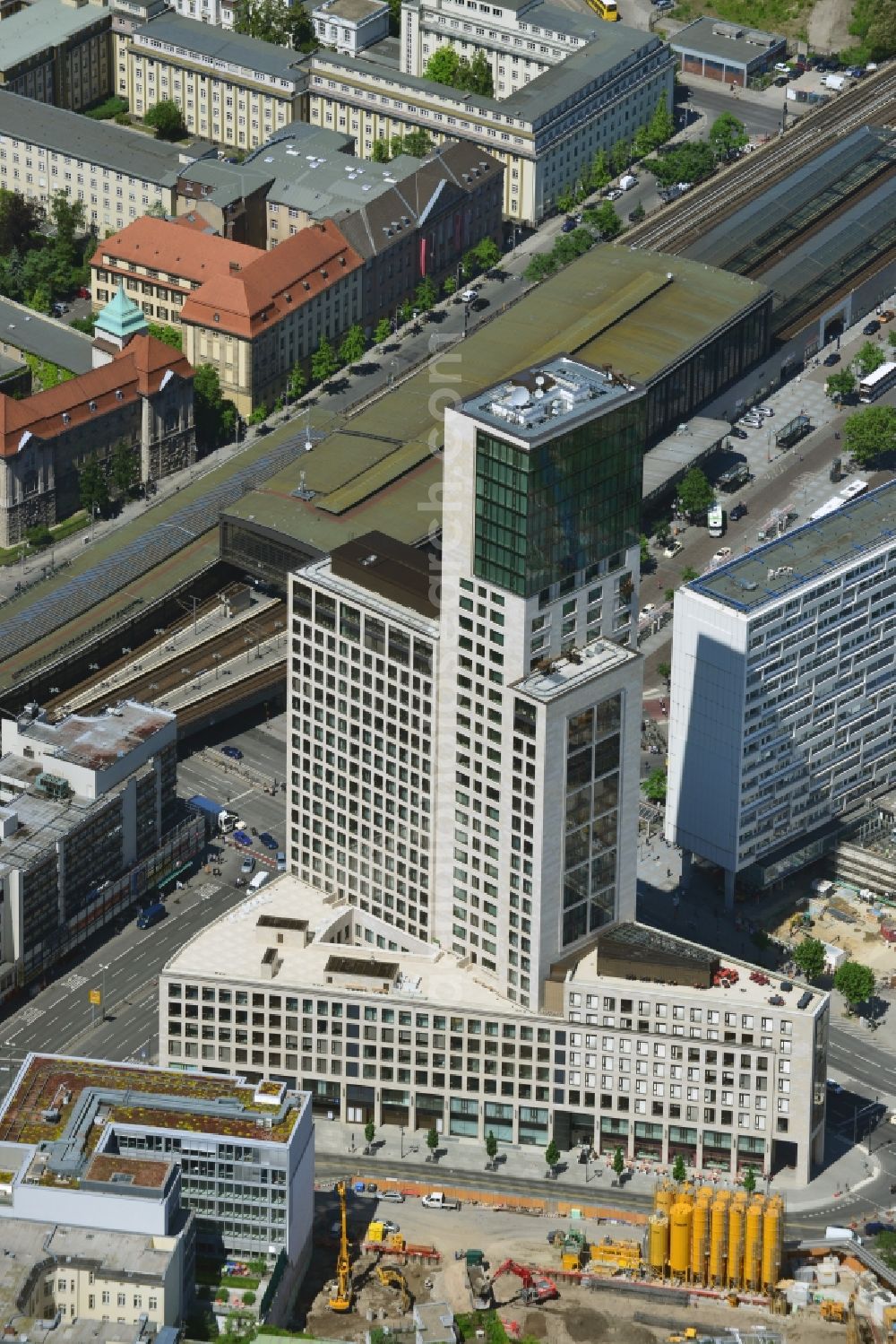 Berlin from above - The newly constructed high-rise Zoofenster in the City West train station Charlottenburg ZOO