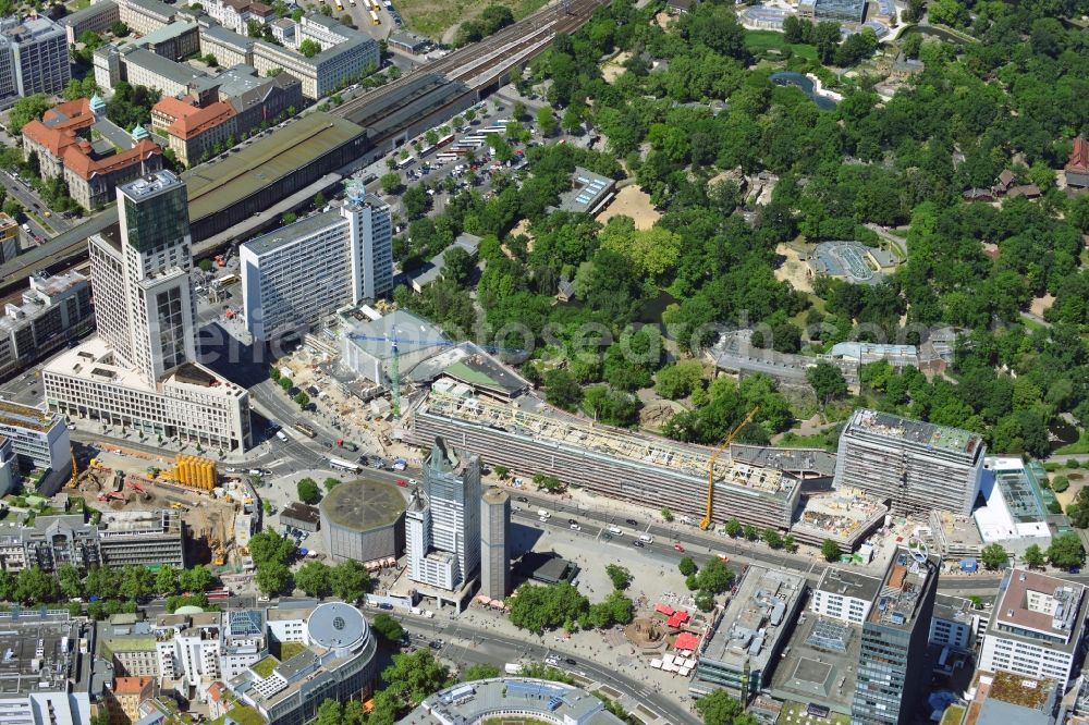 Berlin from the bird's eye view: The newly constructed high-rise Zoofenster in the City West train station Charlottenburg ZOO