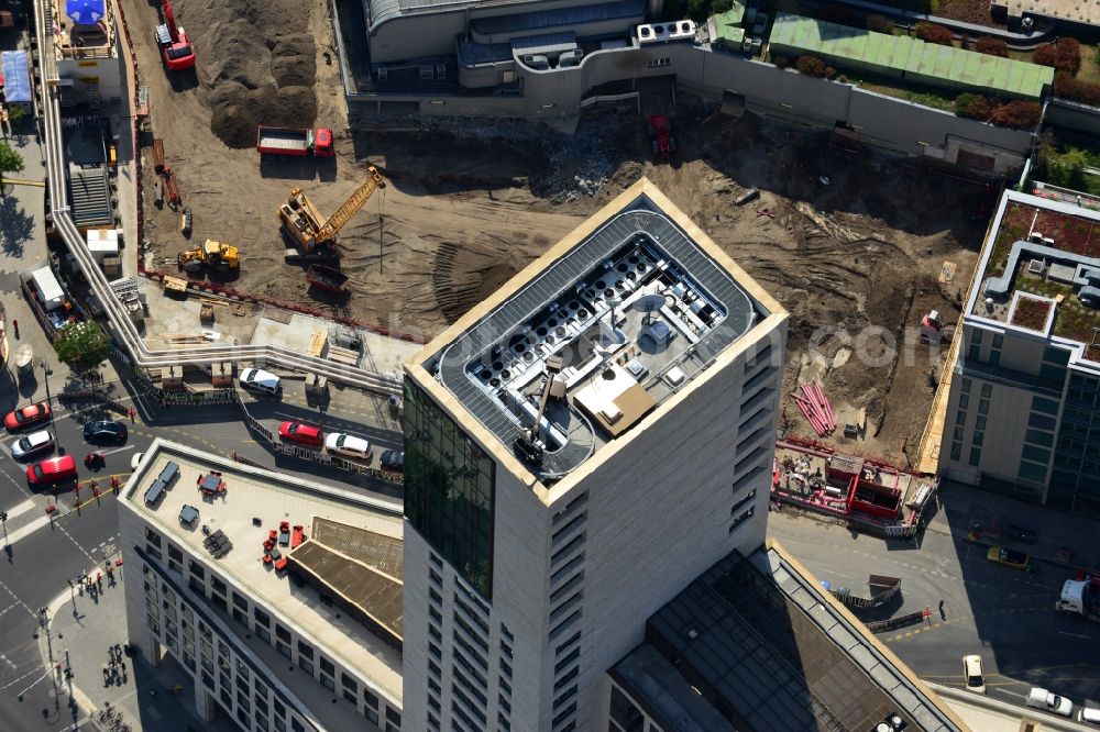 Aerial photograph Berlin - The newly constructed high-rise Zoofenster in the City West train station Charlottenburg ZOO