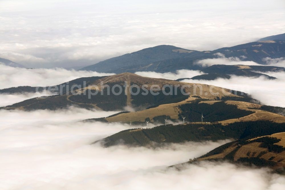 Aerial photograph Graz - Stratus clouds over mountains near Graz in Austria