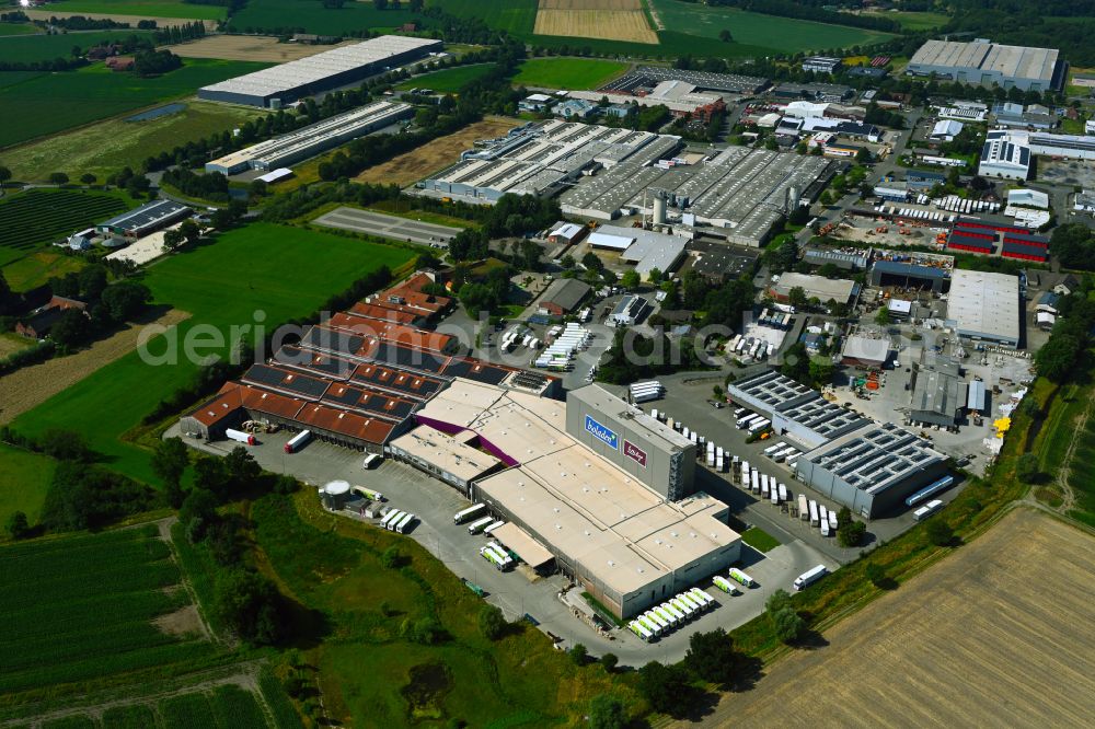 Aerial image Coesfeld - High-bay warehouse building complex and logistics center on the premises the organic wholesaler Weiling on street Erlenweg in Coesfeld in the state North Rhine-Westphalia, Germany