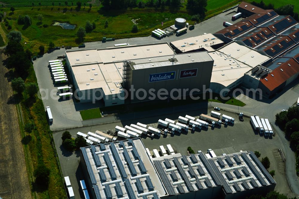 Aerial photograph Coesfeld - High-bay warehouse building complex and logistics center on the premises the organic wholesaler Weiling on street Erlenweg in Coesfeld in the state North Rhine-Westphalia, Germany